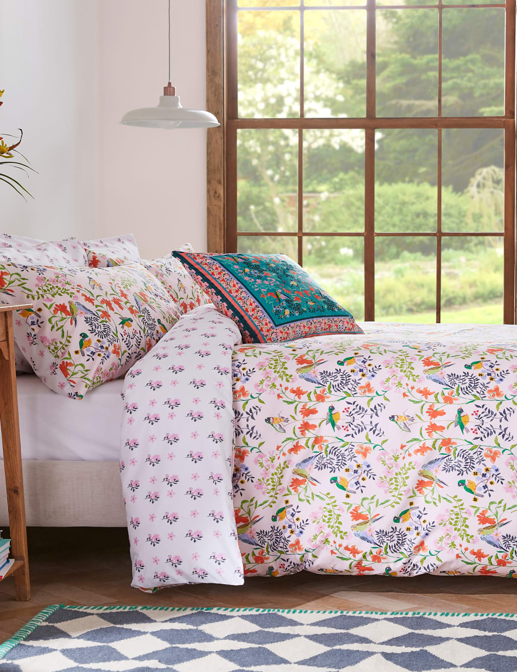 Pure Cotton Paper Birds Bedding Set 3 of 4