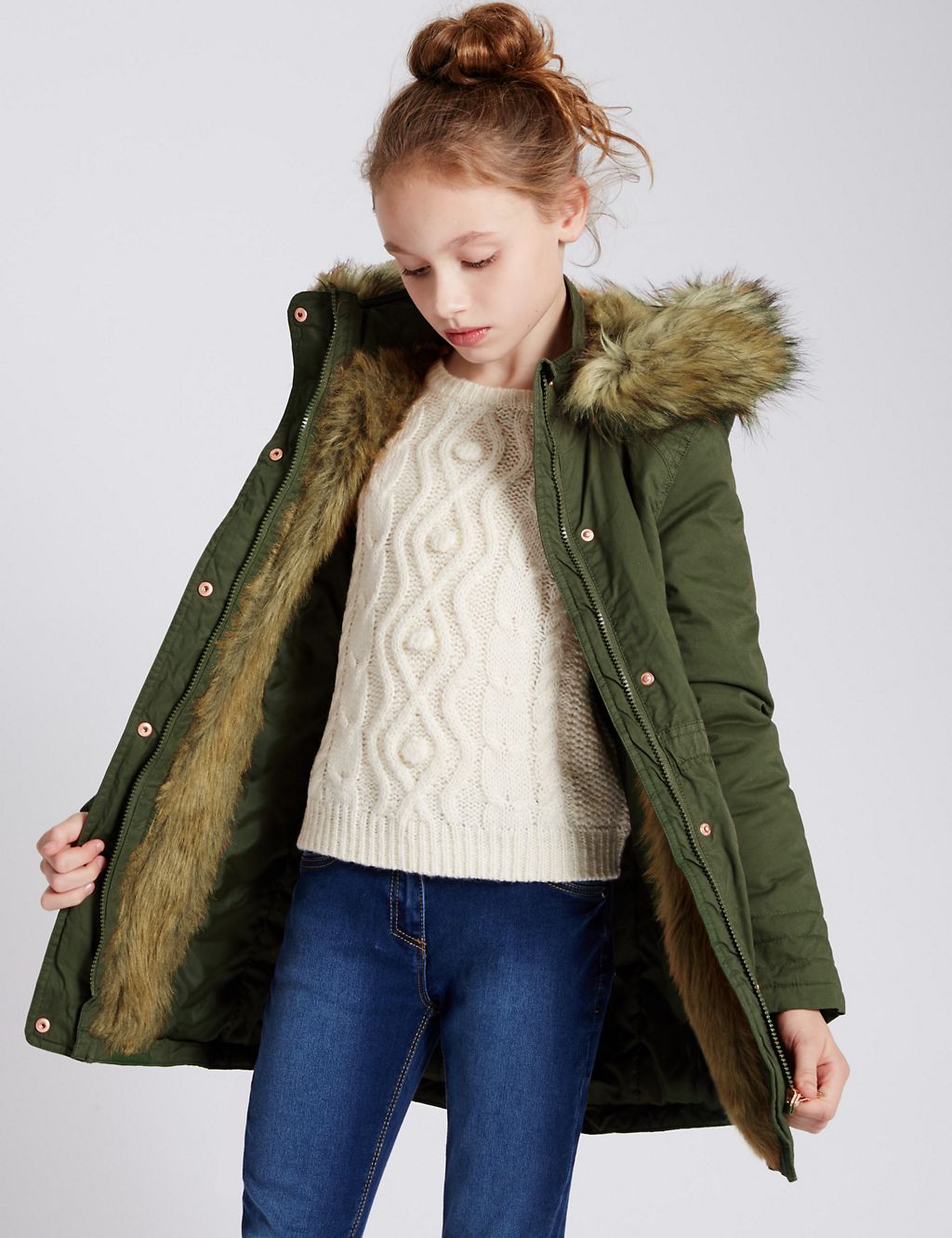 Pure Cotton Parka Coat (5-14 Years) 3 of 7