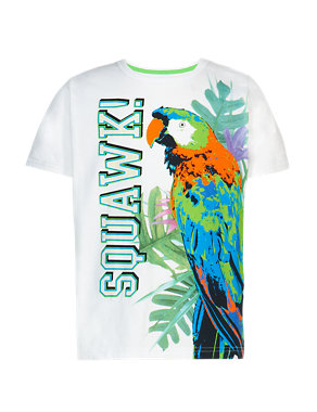 Pure Cotton Parrot Print Colour Changing T-Shirt Image 2 of 3