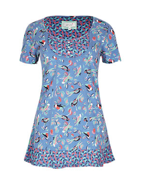 Pure Cotton Parrot Print Top Image 2 of 3