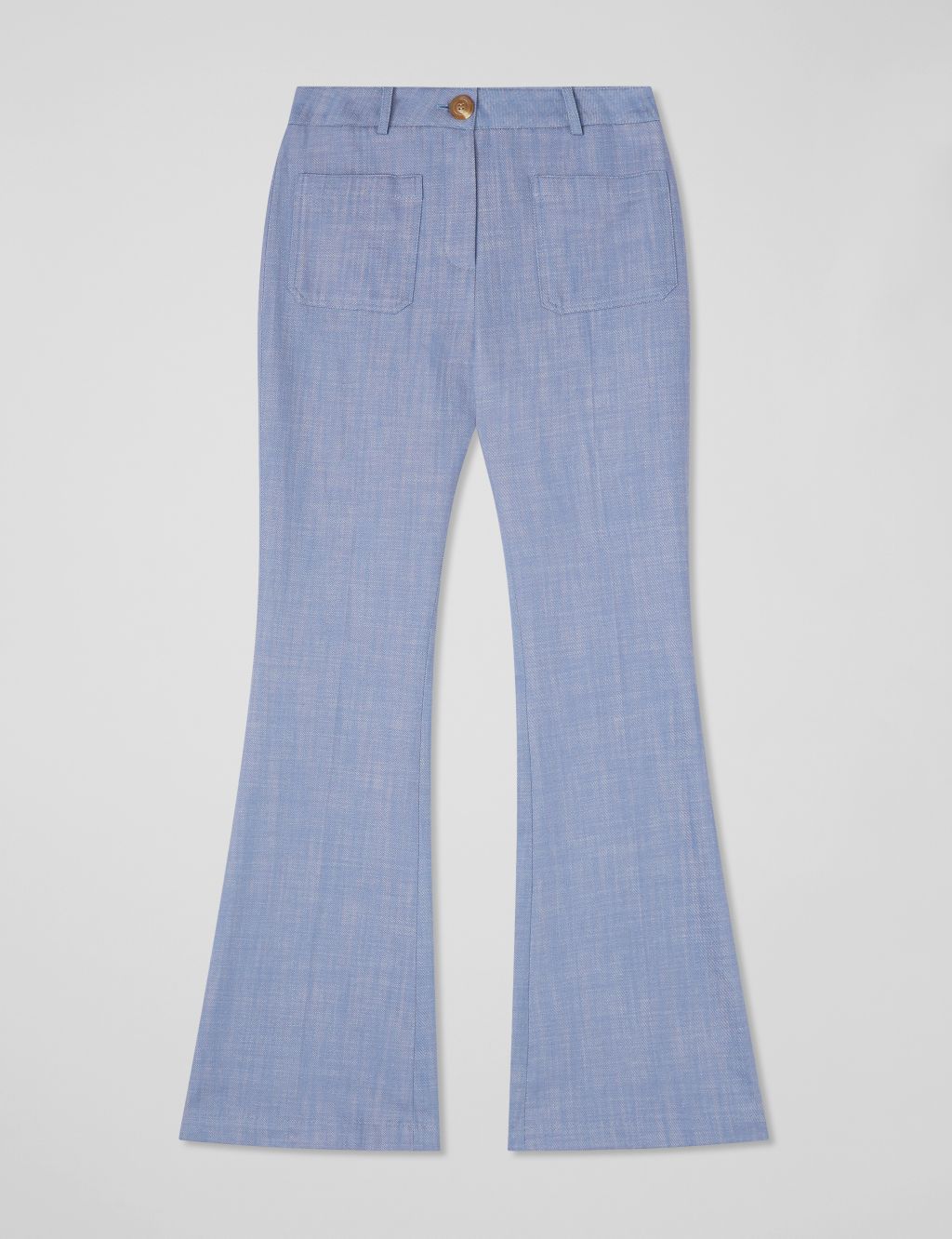 Pure Cotton Patch Pocket Flared Trousers 1 of 5