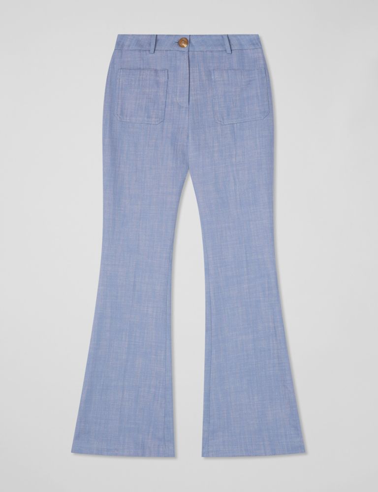 Pure Cotton Patch Pocket Flared Trousers 2 of 5