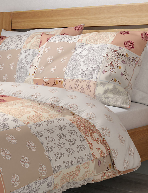 Pure Cotton Patchwork Print Bedding Set, Duvet Cover Quilt Pattern