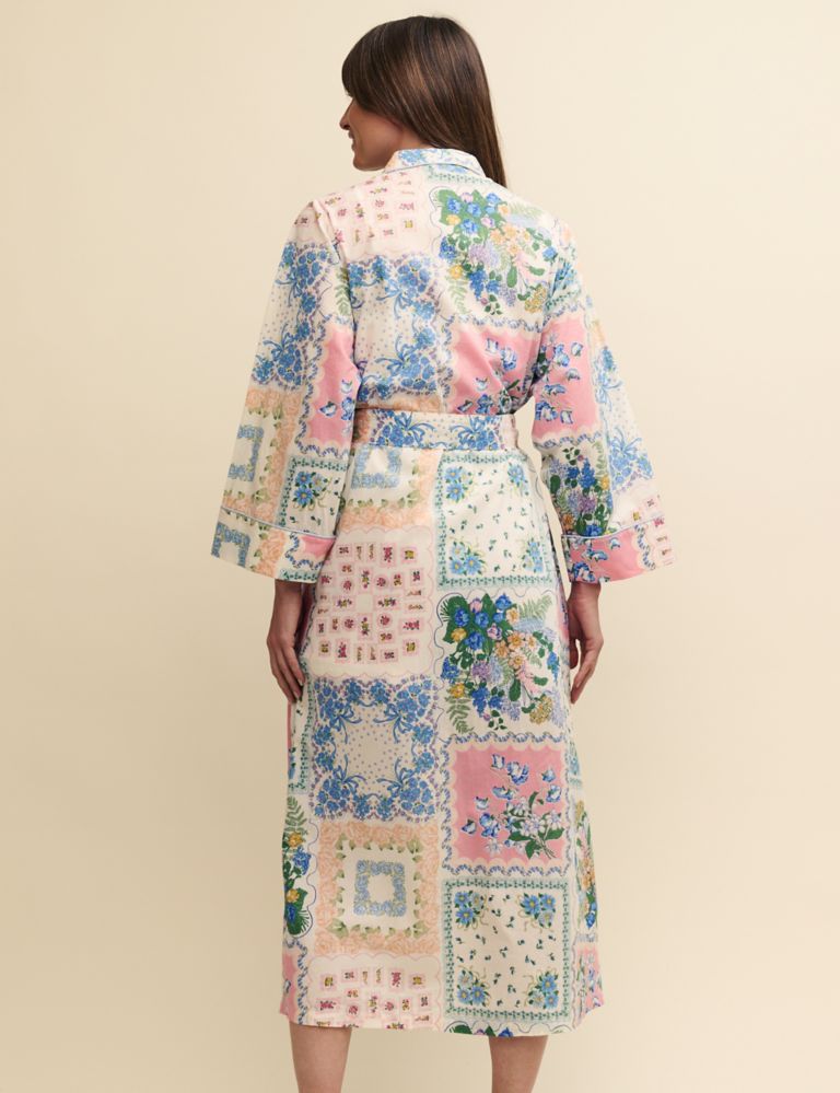 Pure Cotton Patchwork Print Dressing Gown 8 of 9