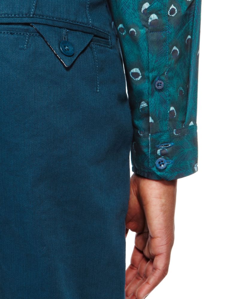 Pure Cotton Peacock Feather Print Shirt 7 of 7