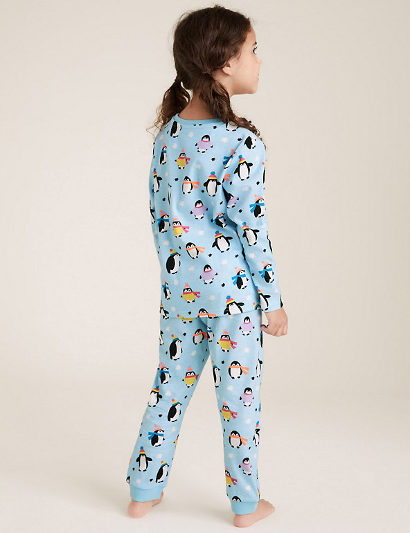M&S Pure Cotton Casual Penguin Pyjamas Variety Sizes 