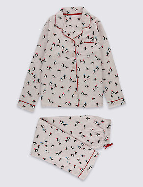 Pure Cotton Penguin Pyjamas (1-14 Years) Image 2 of 5