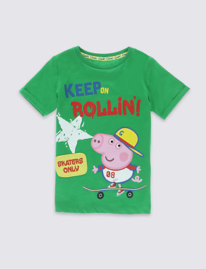 Pure Cotton Peppa Pig™ George Stake T-Shirt (1-6 Years) Image 2 of 3