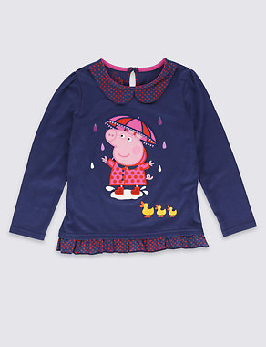 Pure Cotton Peppa Pig™ Jersey Top (1-7 Years) Image 2 of 3