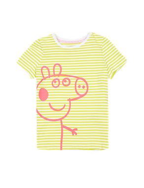 Pure Cotton Peppa Pig™ Striped T-Shirt with StayNEW™ (1-7 Years) Image 2 of 3