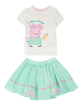 Pure Cotton Peppa Pig™ Top & Skirt Outfit (1-7 Years) Image 2 of 5