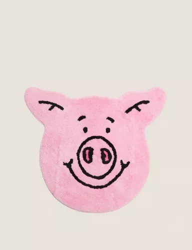 Pure Cotton Percy Pig™ Bath Mat 1 of 2