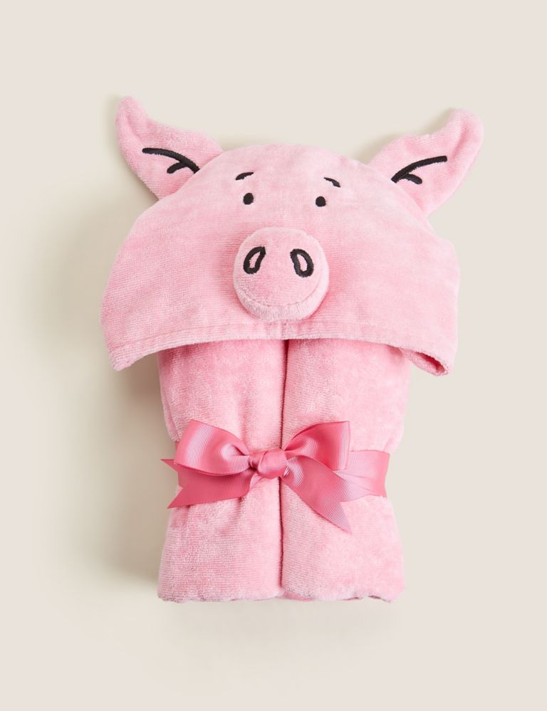 Pure Cotton Percy Pig™ Kids Hooded Towel 2 of 6