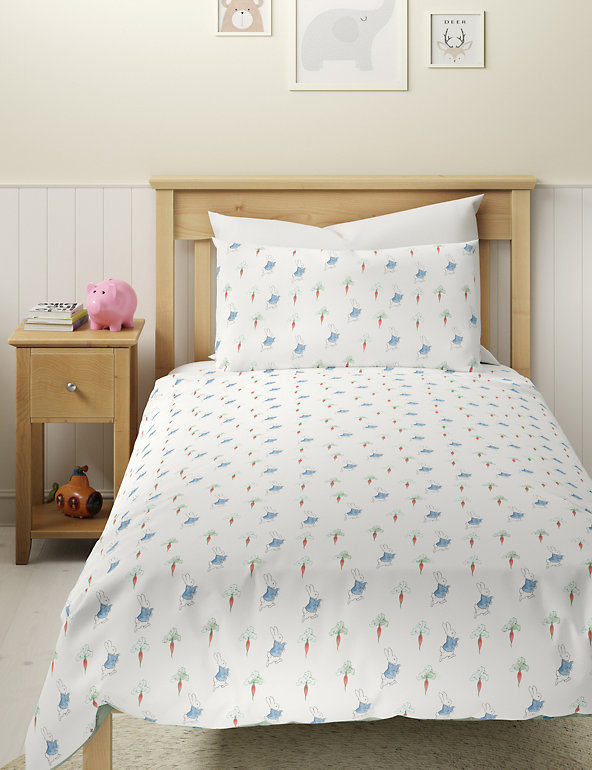 Beautiful peter rabbit cot bed size duvet cover and pillowcase set free p&p 