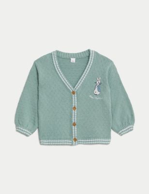 Pure Cotton Peter Rabbit™ Knitted Cardigan (0-3 Yrs) Image 2 of 6