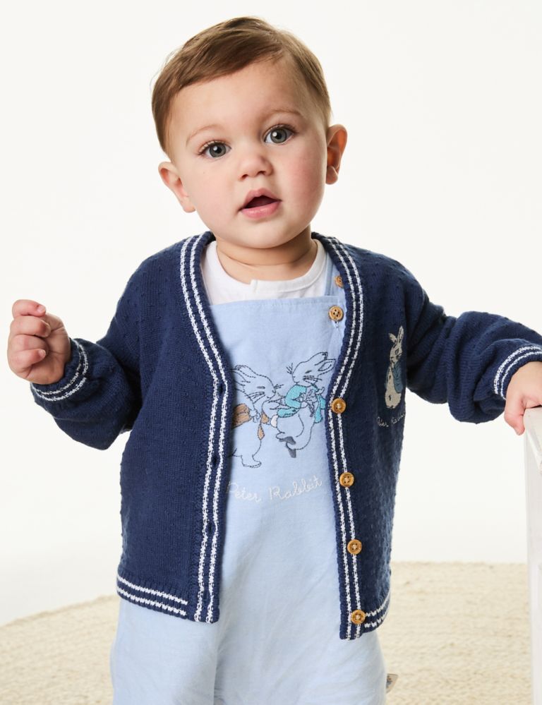 Pure Cotton Peter Rabbit™ Knitted Cardigan (0-3 Yrs) 6 of 6