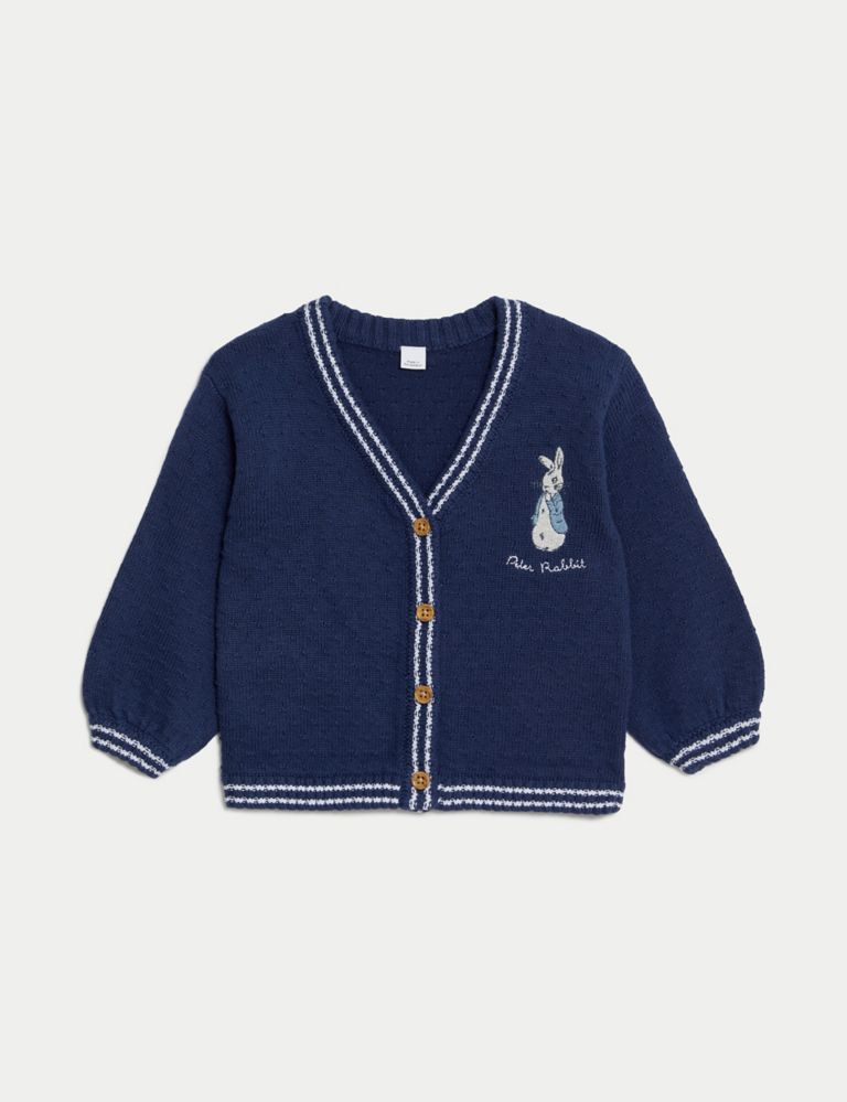Pure Cotton Peter Rabbit™ Knitted Cardigan (0-3 Yrs) 2 of 6