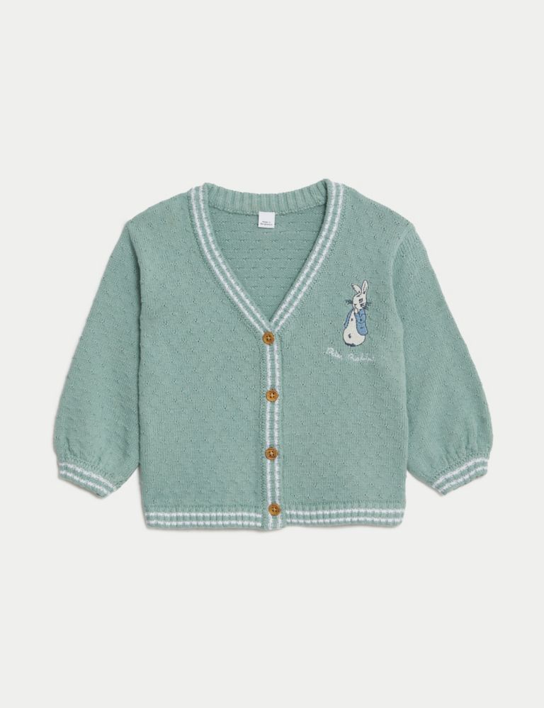 Pure Cotton Peter Rabbit™ Knitted Cardigan (0-3 Yrs) 2 of 6