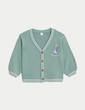 Pure Cotton Peter Rabbit™ Knitted Cardigan (0-36 Mths) Image 2 of 6