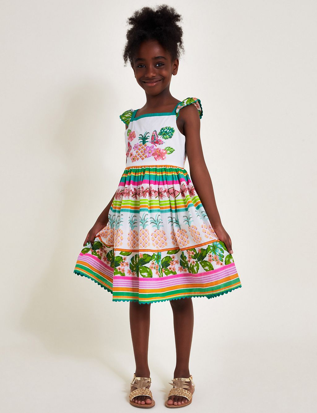 Pure Cotton Pineapple Dress (5-15 Yrs) 3 of 3