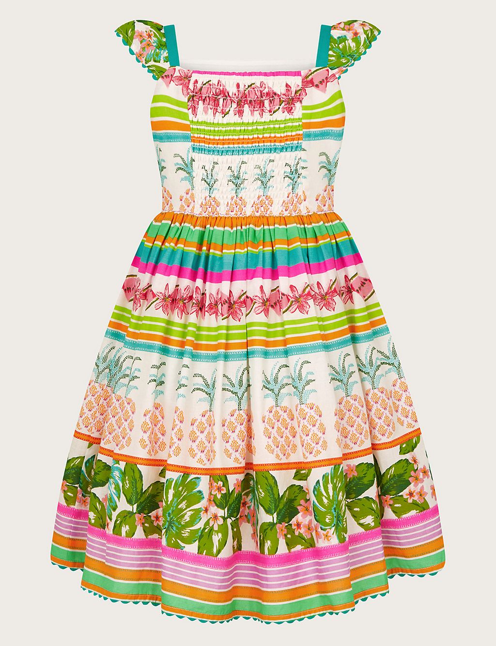 Pure Cotton Pineapple Dress (5-15 Yrs) 1 of 3