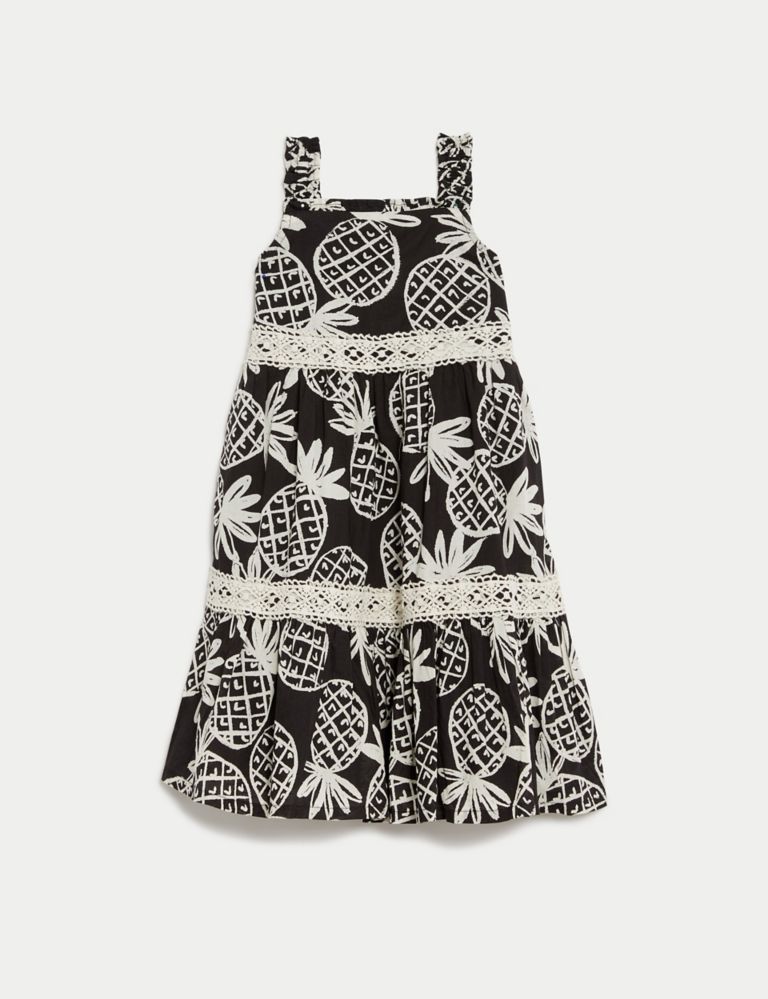 Pure Cotton Pineapple Print Dress (2-8 Yrs) 2 of 4