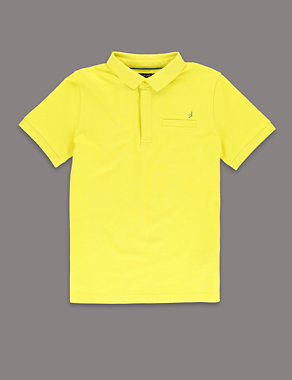 Pure Cotton Piqué Polo Shirt (5-14 Years) Image 2 of 3