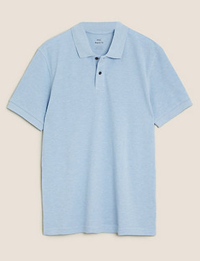 Pure Cotton Pique Polo Shirt Image 2 of 5