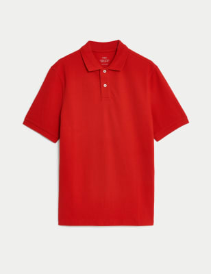 Pure Cotton Pique Polo Shirt Image 2 of 5