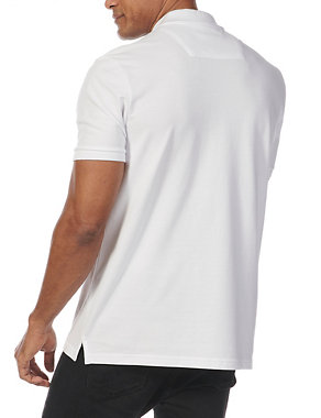 Pure Cotton Pique Polo Shirt Image 2 of 3