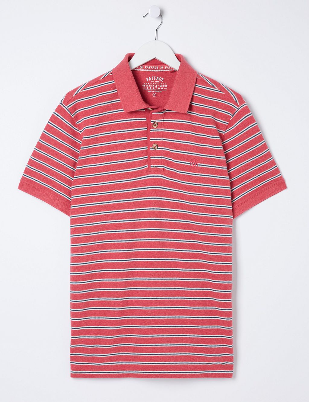 Pure Cotton Pique Striped Polo Shirt 1 of 4