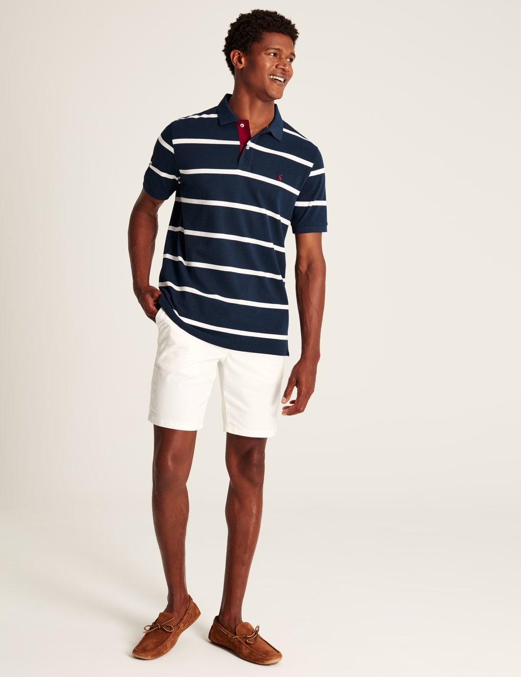 Pure Cotton Pique Striped Polo Shirt | Joules | M&S image.