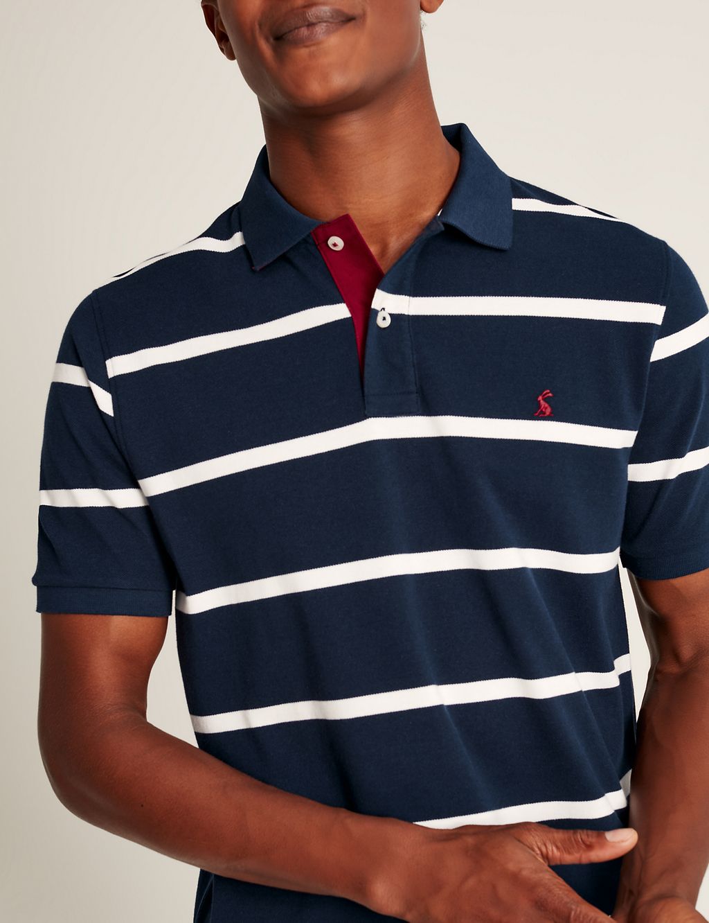 Pure Cotton Pique Striped Polo Shirt 5 of 6