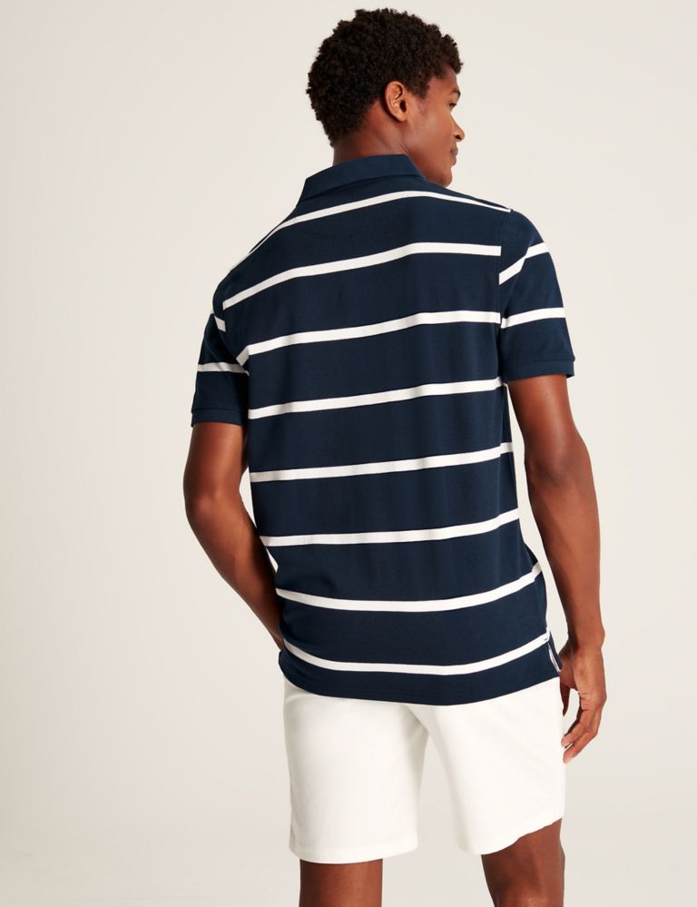 Pure Cotton Pique Striped Polo Shirt 6 of 6