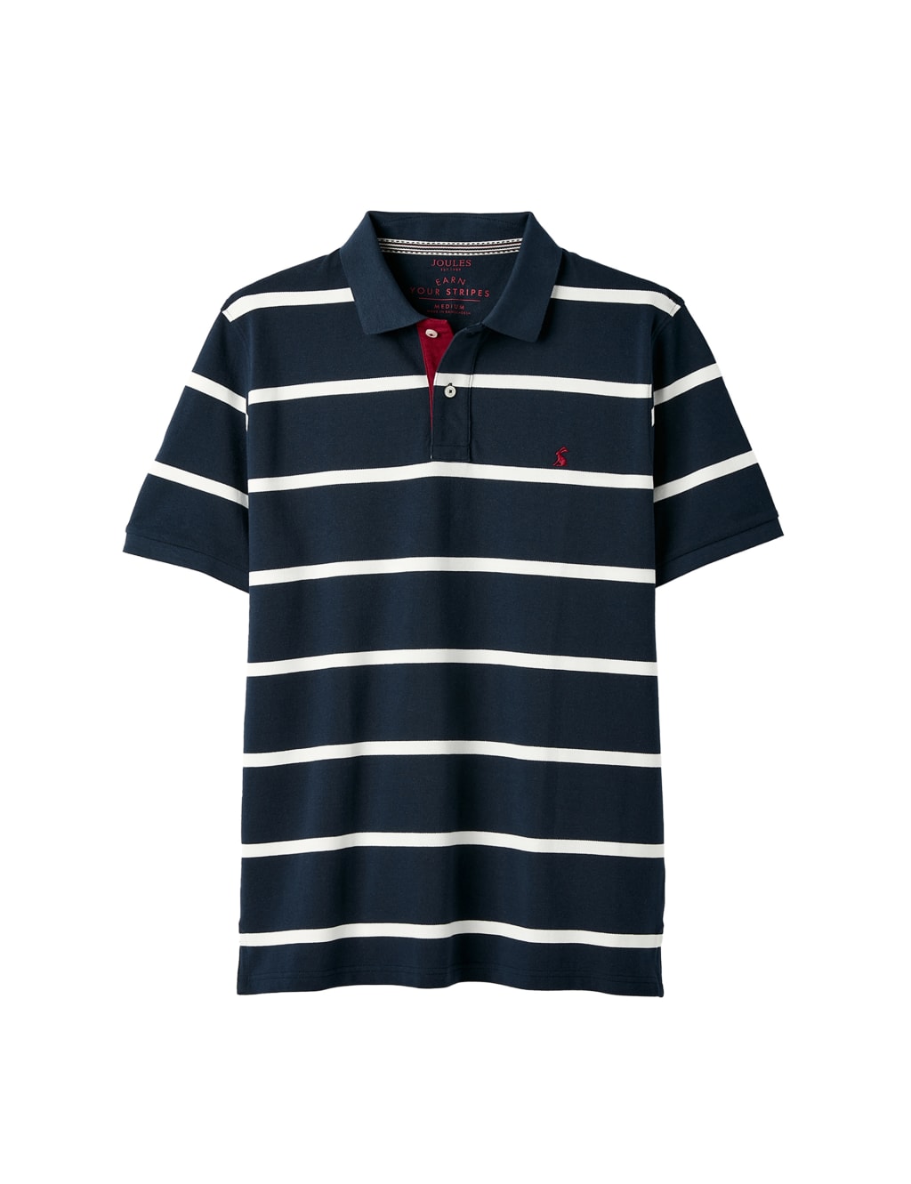 Pure Cotton Pique Striped Polo Shirt 1 of 6