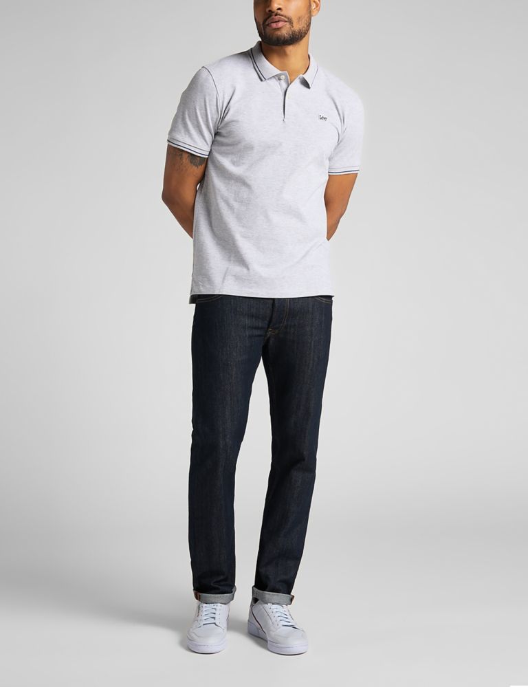 Pure Cotton Pique Tipped Polo Shirt 4 of 5