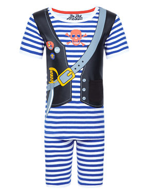 Pure Cotton Pirate Short Pyjamas with Toy (1-7 Years) Image 2 of 6