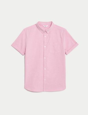 Pure Cotton Plain Shirt (6-16 Yrs) Image 1 of 1