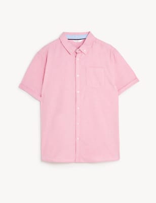 Pure Cotton Plain Shirt (6-16 Yrs) Image 2 of 4