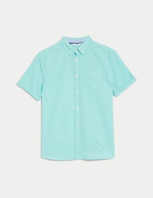Pure Cotton Plain Shirt (6-16 Yrs) Image 2 of 4