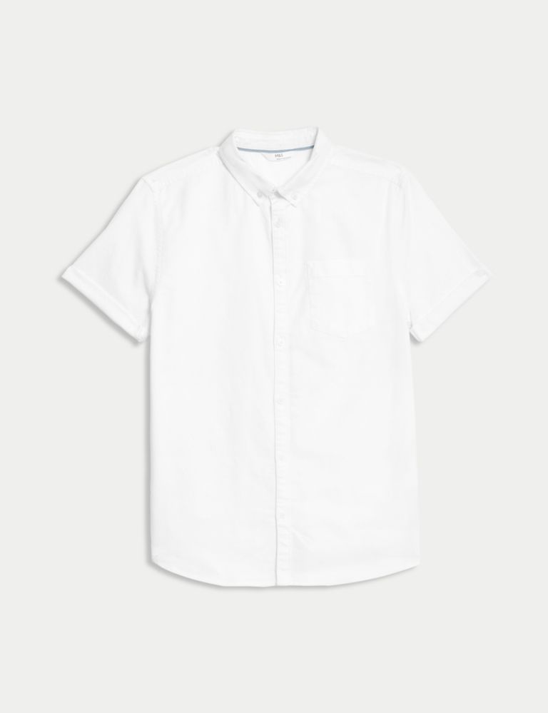 Pure Cotton Plain Shirt (6-16 Yrs) 1 of 1