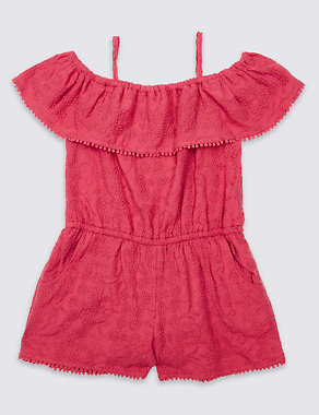 Pure Cotton Playsuit (3-14 Years) Image 2 of 3