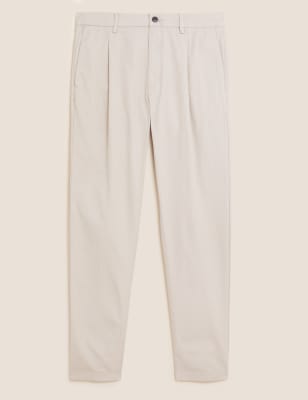 mens pleat front chinos