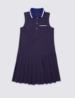 Pure Cotton Pleated Dress (3-14 Years) Image 2 of 3