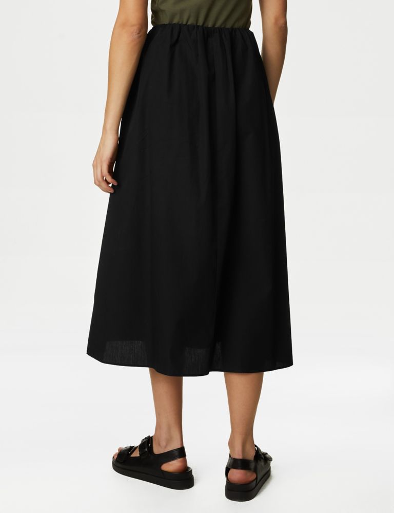 Pure Cotton Pleated Midaxi A-Line Skirt 5 of 5