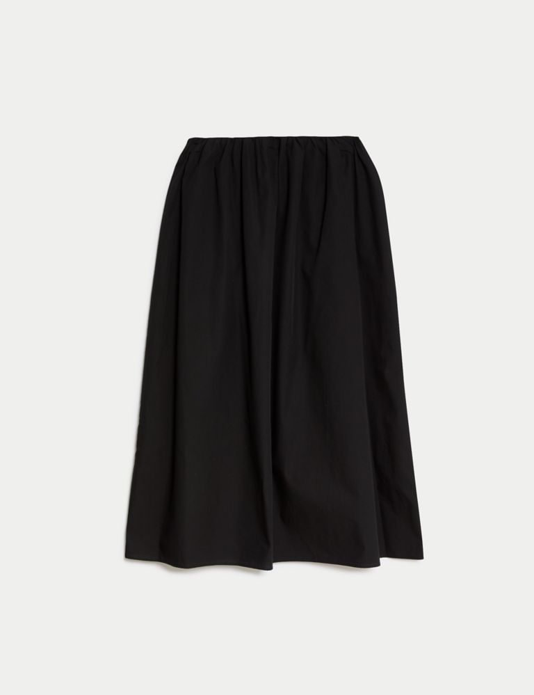 Pure Cotton Pleated Midaxi A-Line Skirt 2 of 5
