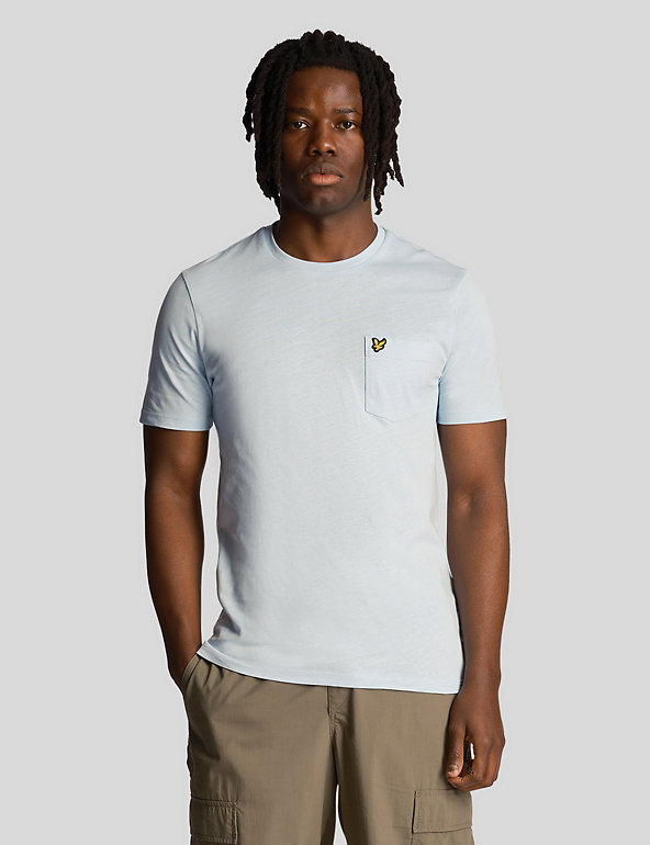 Pure Cotton Pocket Crew Neck T-Shirt Image 1 of 2