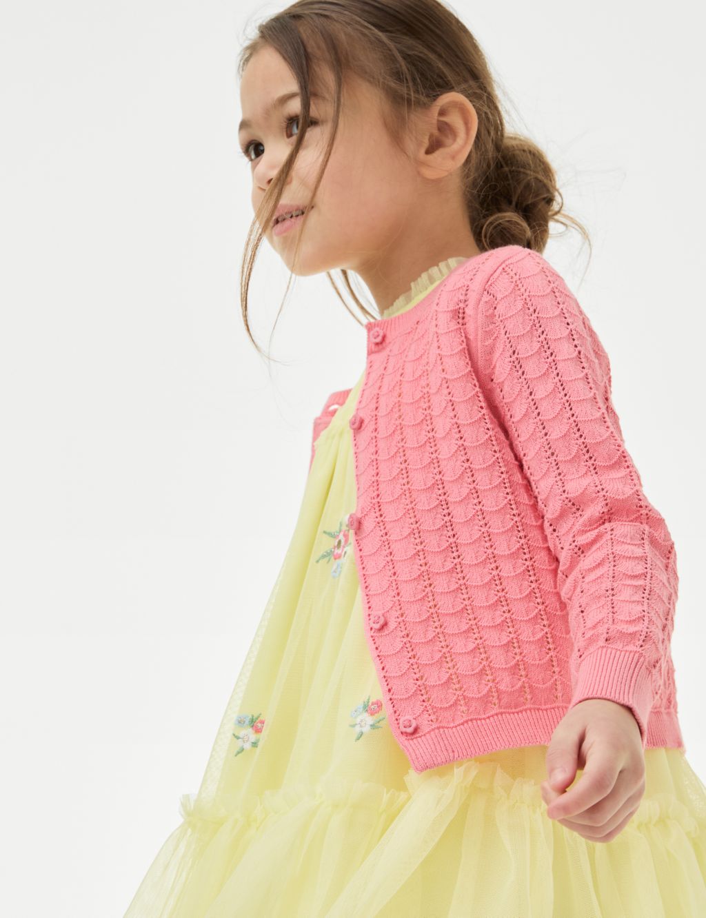 Pure Cotton Pointelle Cardigan (2-8 Yrs) 3 of 5