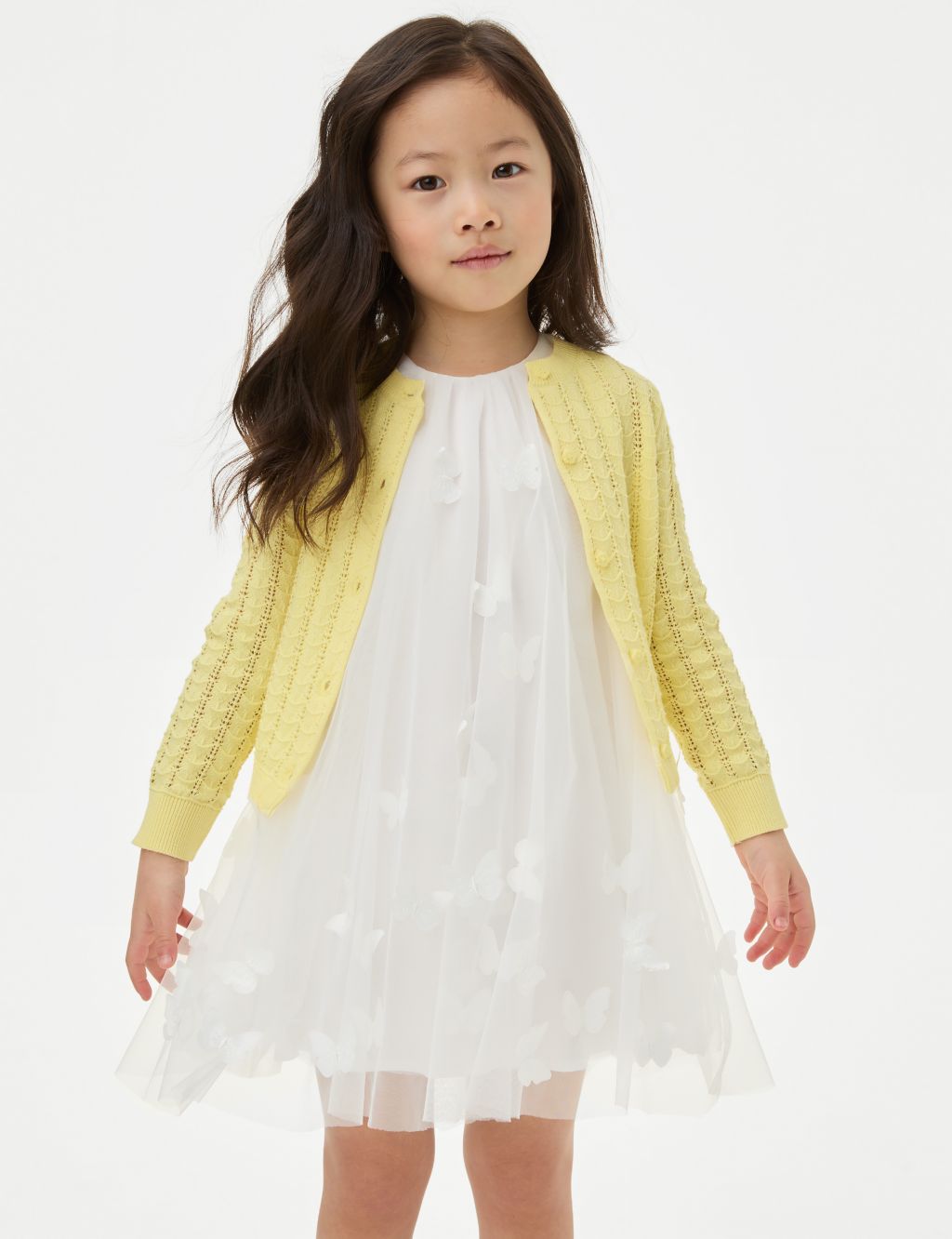 Pure Cotton Pointelle Cardigan (2-8 Yrs) 2 of 5