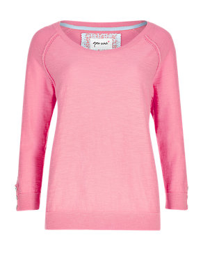 Pure Cotton Pointelle Jumper Image 2 of 4